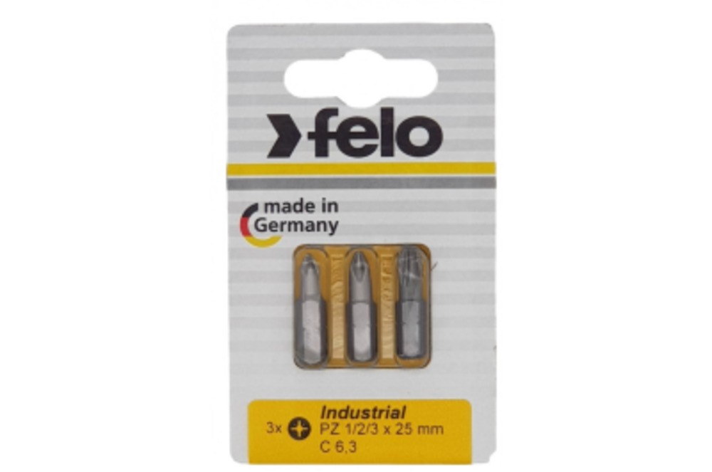 Бита Felo крестовая (PZ 1/PZ 2/PZ 3X25), 3 шт в блистере 02193216 в Москве