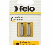 Бита Felo Industrial плоская шлицевая (6,5X1,2X25), 2шт в блистере 02061036 в Москве