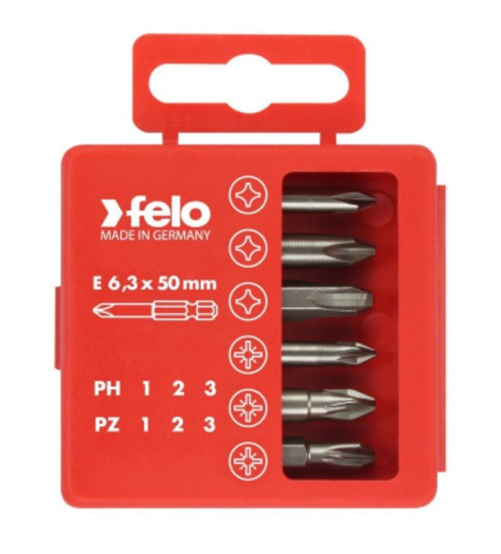 Набор бит Felo (PZ1-3 и PH1-3 50 мм), 6 шт в упаковке 03291516 в Москве